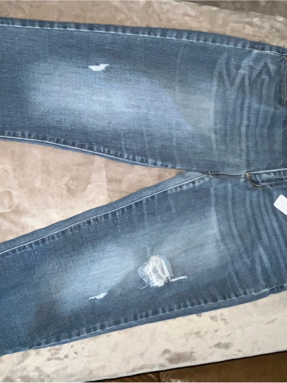 Women's Distressed Blue Capris - Faded Denim size 34